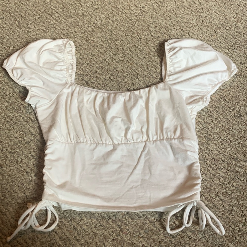 White cropped blouse